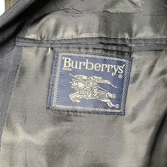 Burberry Mens Suit Jacket Blazer Sportcoat Blue Windowpane No size tag - 46? - Picture 7 of 11